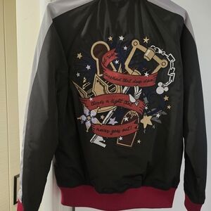 Men's Black and Gray Embroidered Jacket